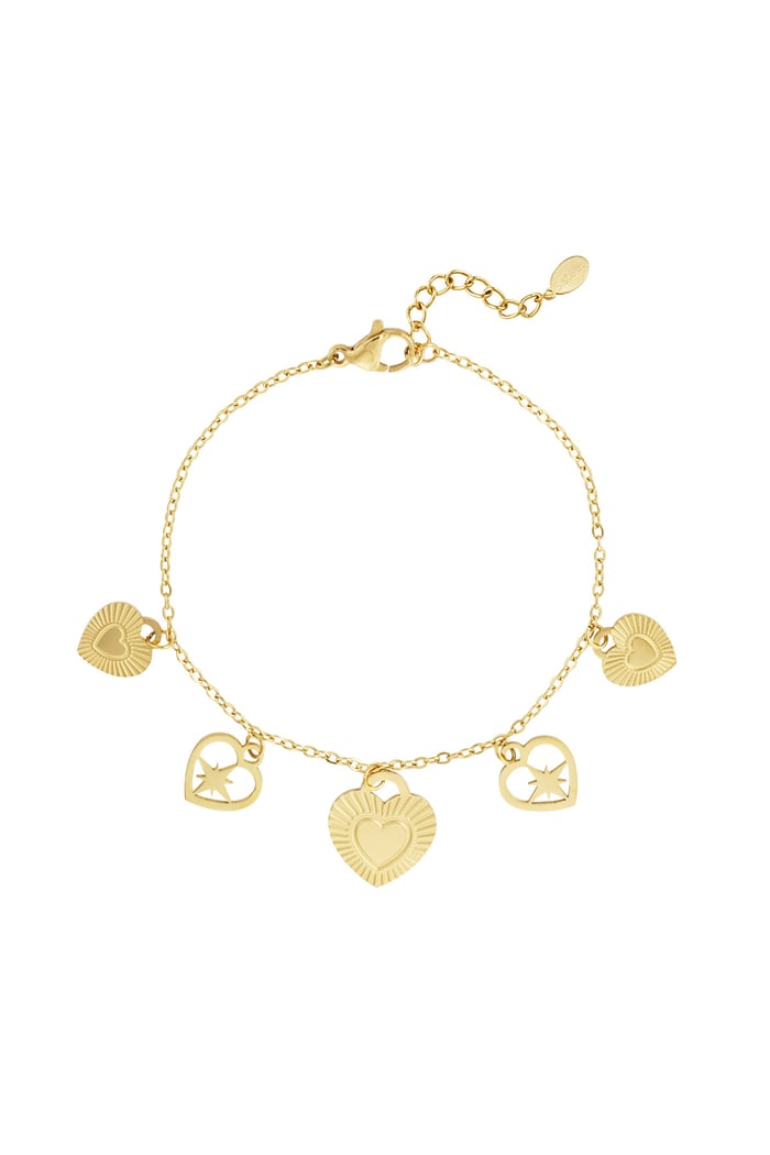 Passionate Heart Charms bracelet - Gold color 