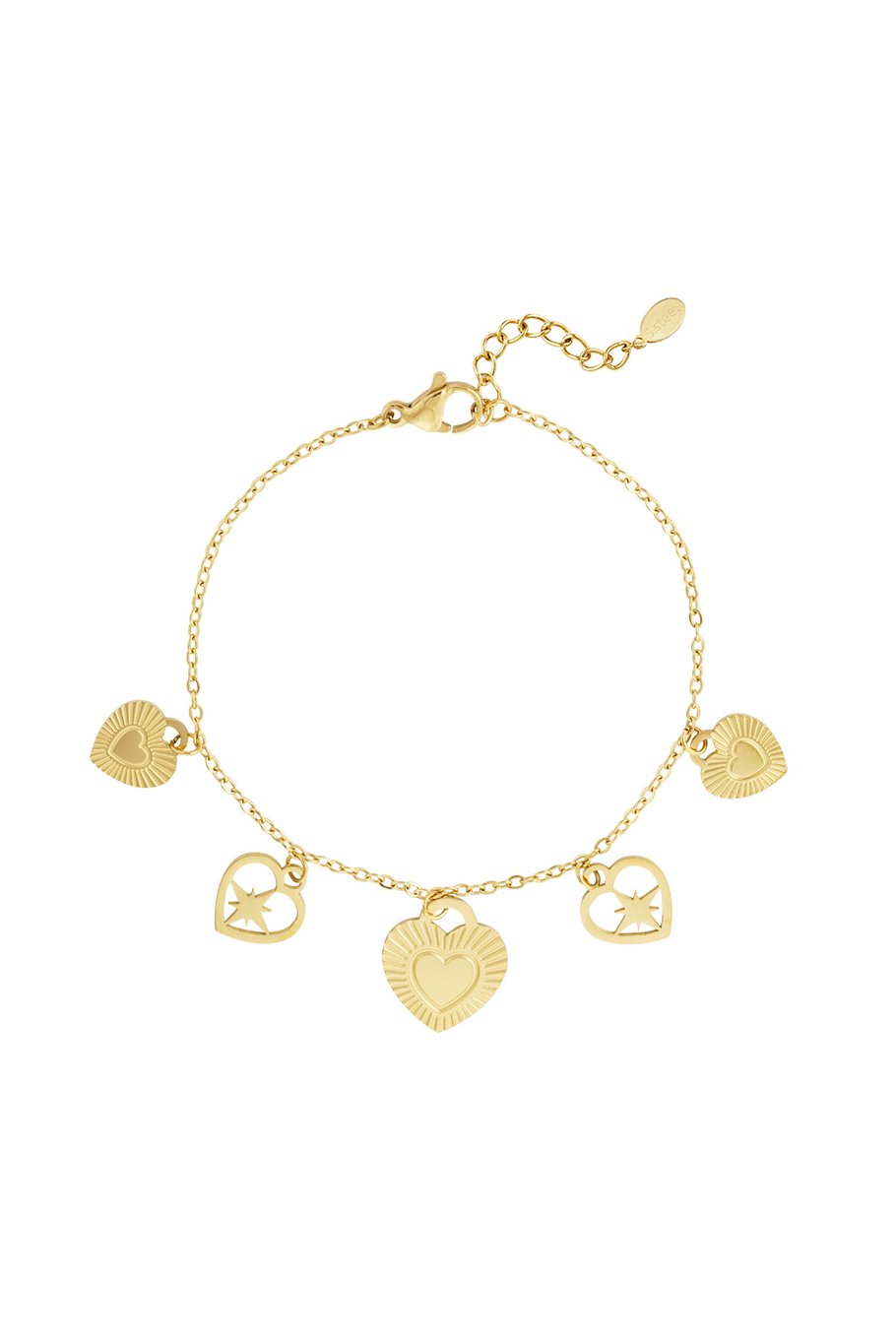 Leidenschaftliches Herz-Charm-Armband – Goldfarbe - Goldfarbefarbe