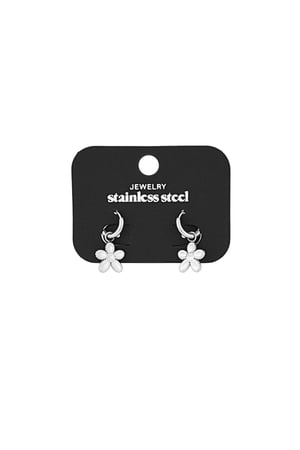 Simple flower earrings - Silver Color color h5 Picture3