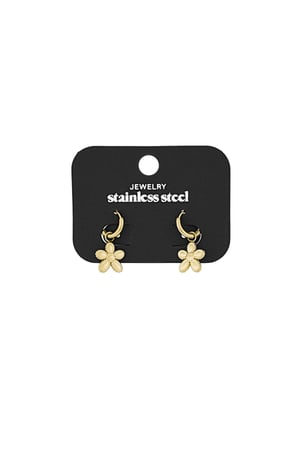 Simple flower earrings - Gold color h5 Picture3