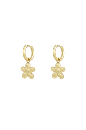 Simple flower earrings - Gold color h5 