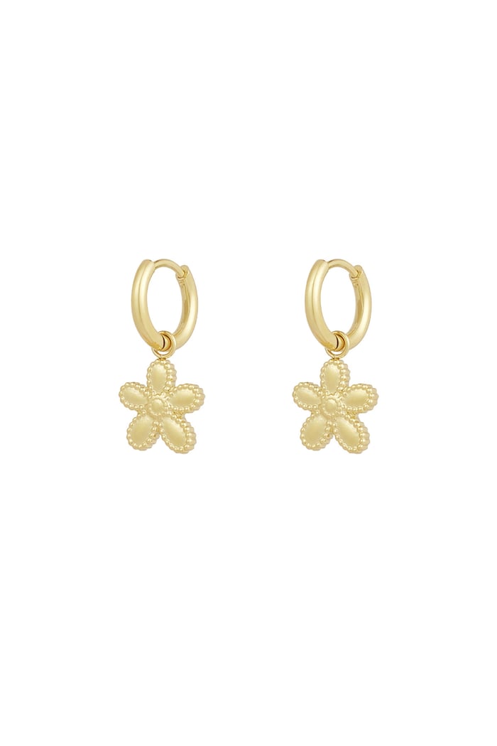 Simple flower earrings - Gold color 