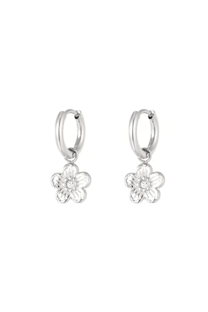 Flower fiesta earrings - Silver Color color h5 