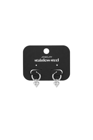 Earrings heart hue - Silver Color color h5 Picture3