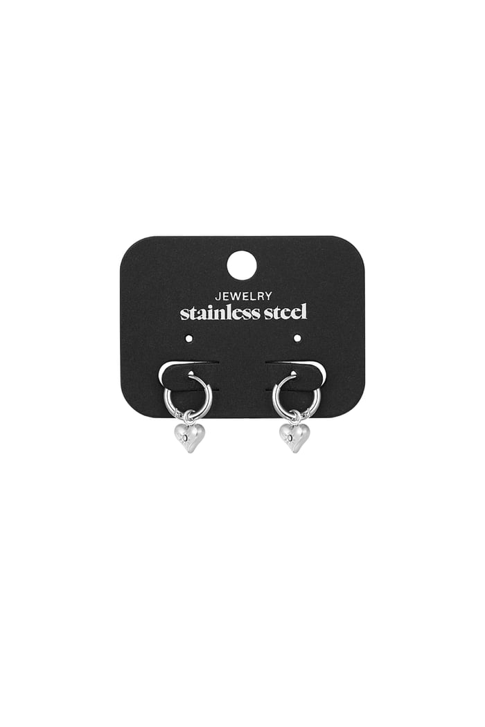 Earrings heart hue - Silver Color color Picture3