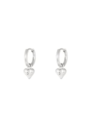 Earrings heart hue - Silver Color color h5 