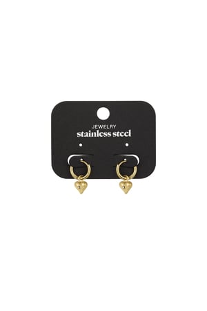 Earrings heart hue - Gold color h5 Picture3