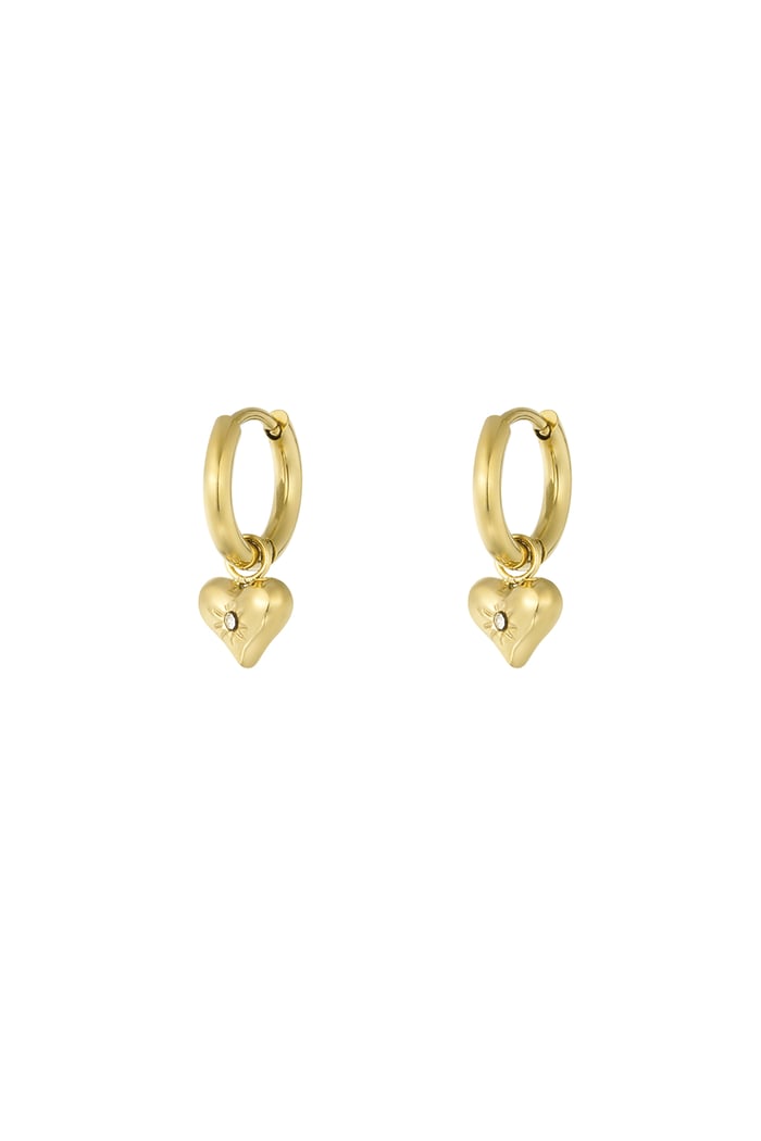 Earrings heart hue - Gold color 