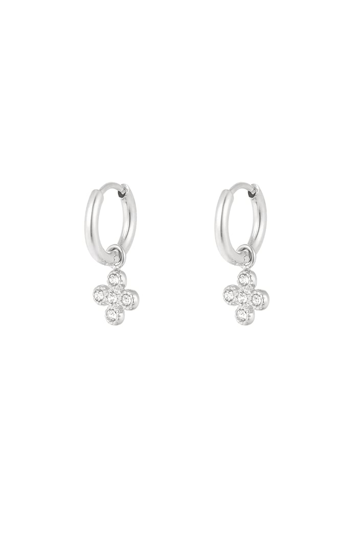 Earrings clover class - Silver Color color 