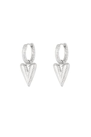 Love on top earrings with structure - Silver Color color h5 