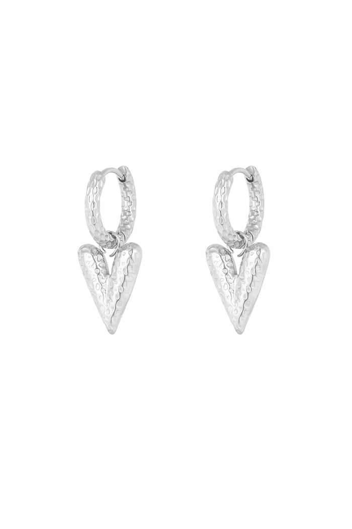 Love on top earrings with structure - Silver Color color 