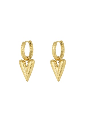 Love on top earrings with structure - Gold color h5 