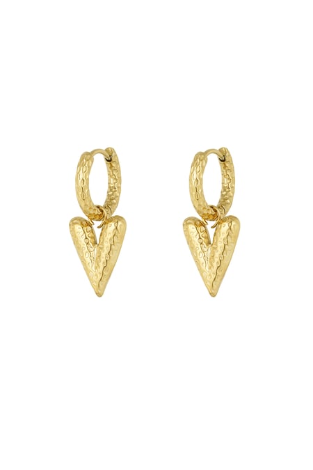 Love on top earrings with structure - Gold color 2