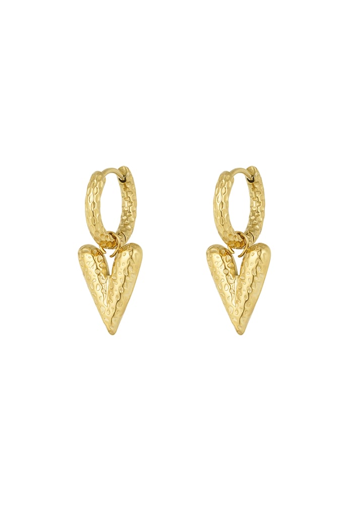 Love on top earrings with structure - Gold color 