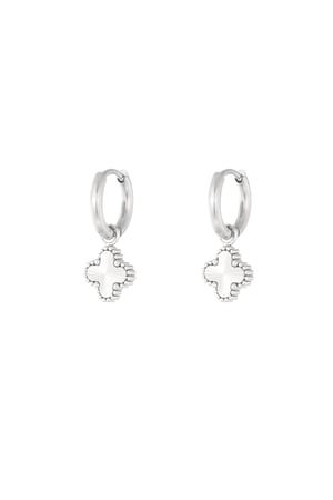 Earrings clover class - Silver Color color h5 