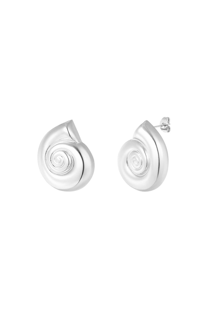 Earrings swirly shell - Silver Color color 