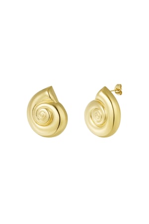 Earrings swirly shell - Gold color h5 