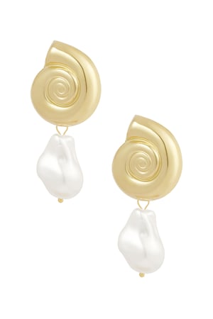 Earrings pearl shell - Gold color h5 