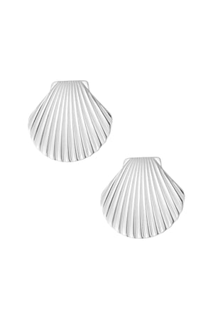 Shell statement earrings - Silver Color color h5 