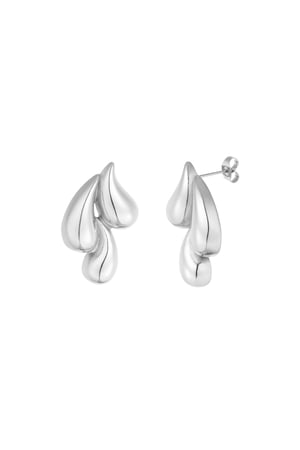 Earrings triple drip - Silver Color color h5 