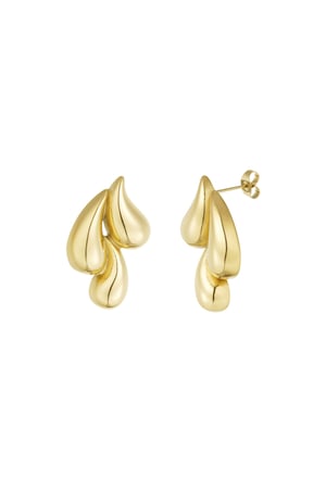 Earrings triple drip - Gold color h5 