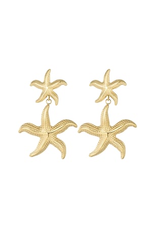 Double starfish earrings - Gold color h5 