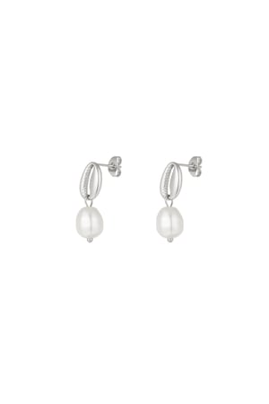 Earrings pearl shell - Silver Color color h5 