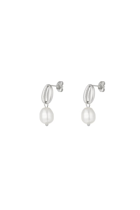 Earrings pearl shell - Silver Color color