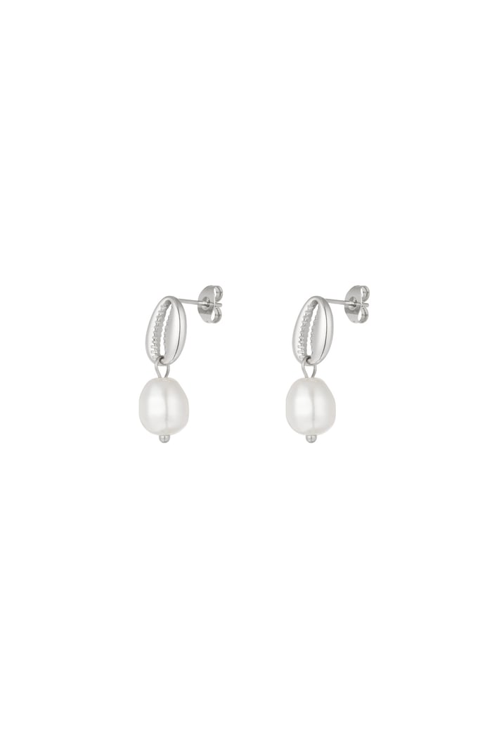 Earrings pearl shell - Silver Color color 