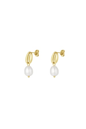 Earrings pearl shell - Gold color h5 