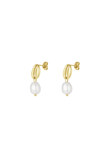 Earrings pearl shell - Gold color 2