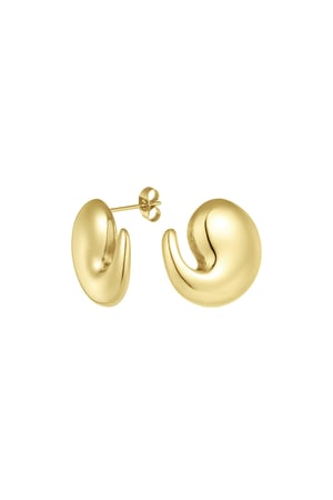 Earrings wave waze - Gold color h5 