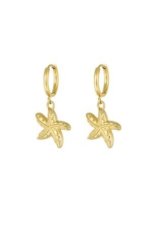 Earrings special starfish - Gold color h5 