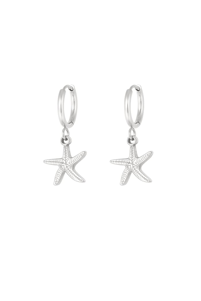 Earrings simple starfish - Silver Color color 