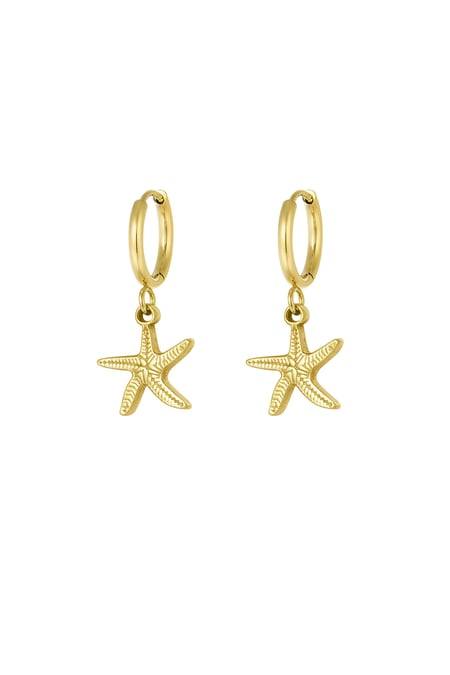 Earrings simple starfish - Gold color