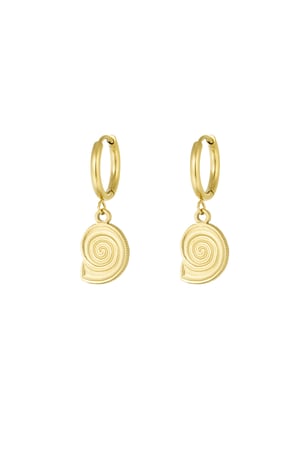 Earrings shell swirl - Gold color h5 