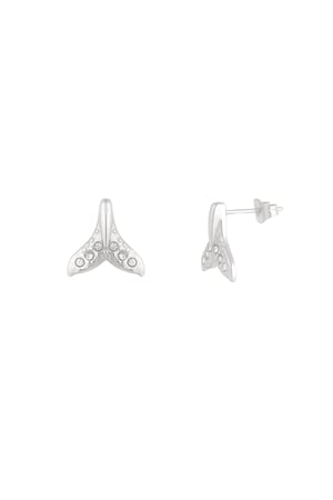 Earrings whale tail - Silver Color color h5 