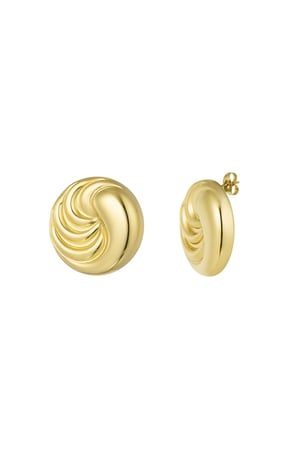 Earrings twizzle wave - Gold color h5 