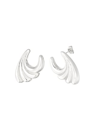 Earrings wavy wild small - Silver Color color h5 