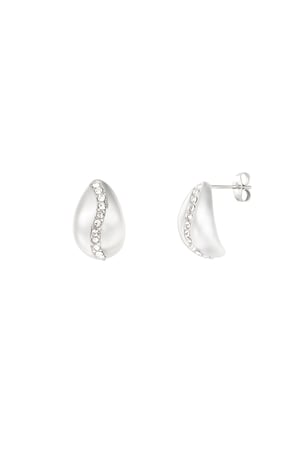 Small drop earring stones - Silver Color color h5 