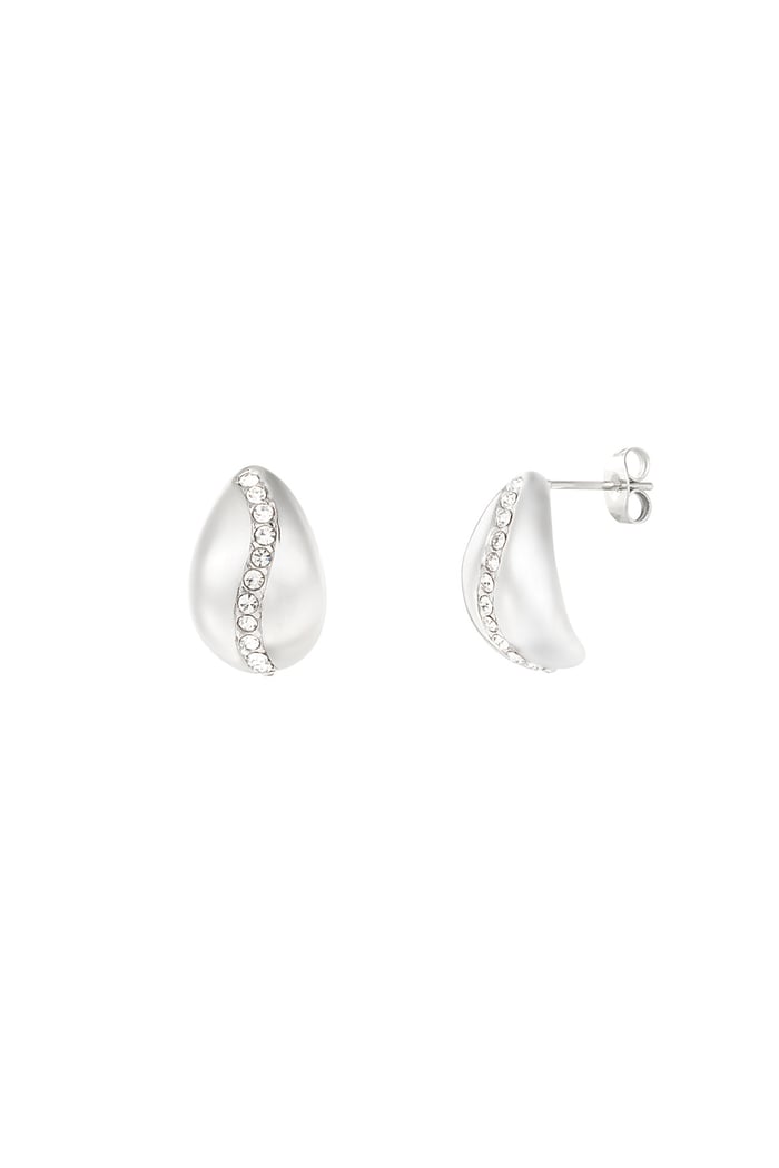 Small drop earring stones - Silver Color color 