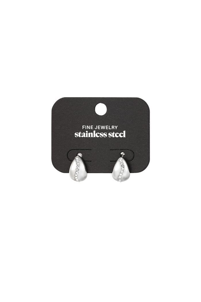 Small drop earring stones - Silver Color color Picture3