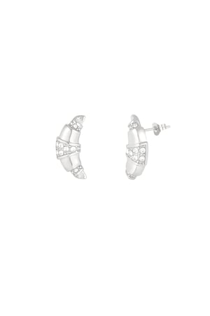 Croissant earrings - Silver Color color h5 