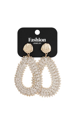 Shimmering Drop Beads earrings - beige h5 Picture3