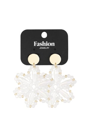 Beaded blossom earrings - white h5 Picture3