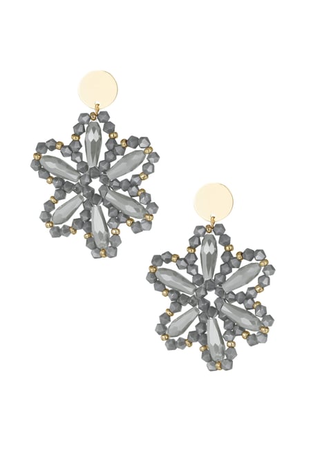 Floral dreams earrings - grey 2