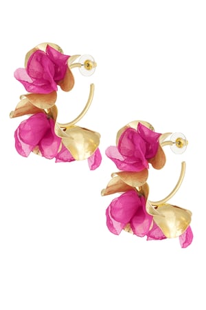 Earrings fall flower - fuchsia h5 