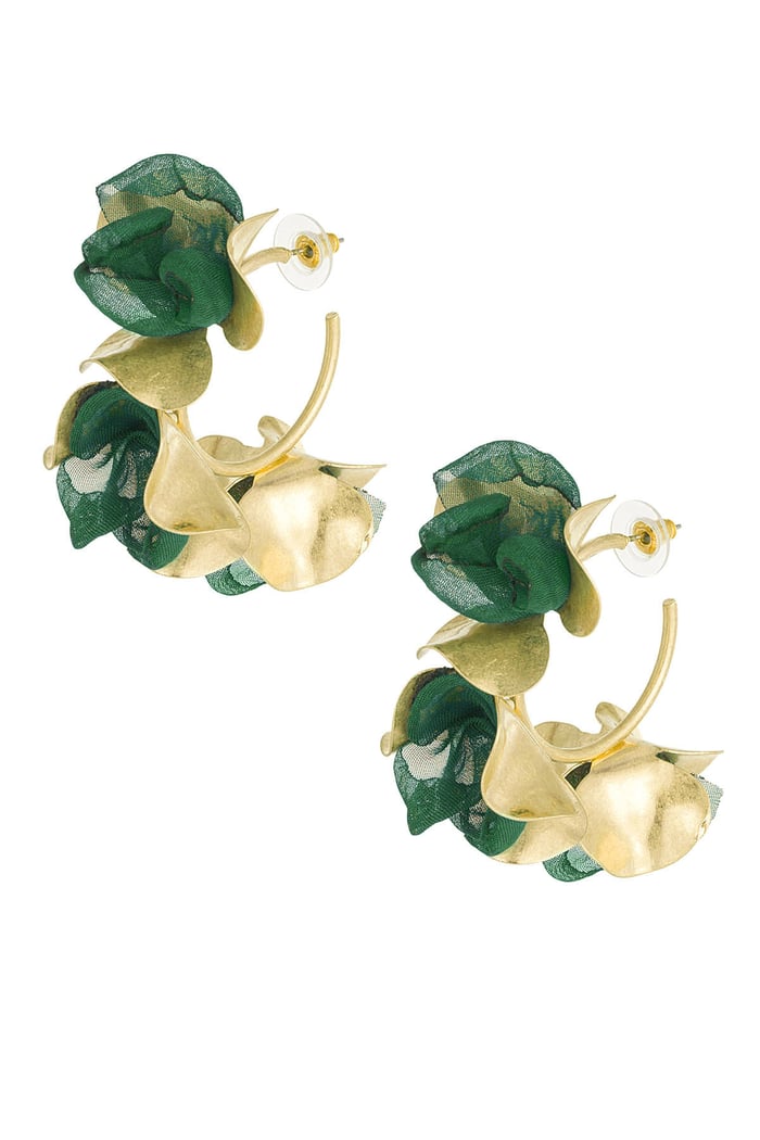 Earrings fall flower - green 