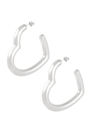 Earrings not that heart - Silver Color color h5 