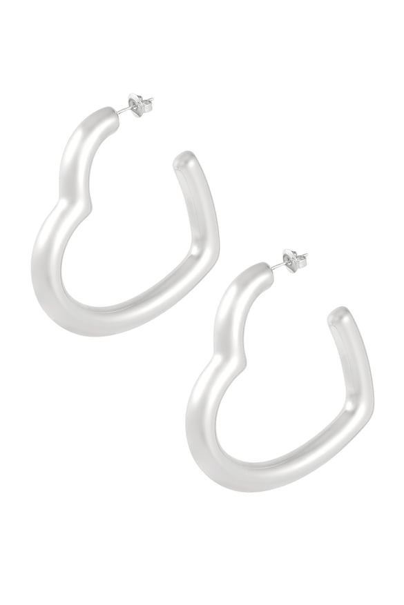 Boucles d'oreilles pas ce coeur - Couleur argent 2